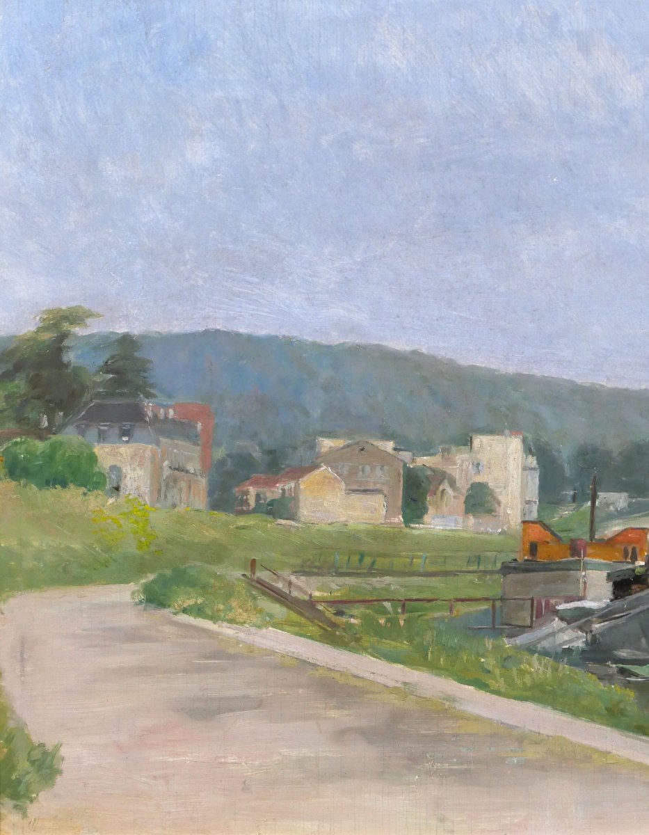 Victor Marais-Milton, 1872-1944 Le pont de Sèvres, tableau paysage Seine impressionnisme-photo-3