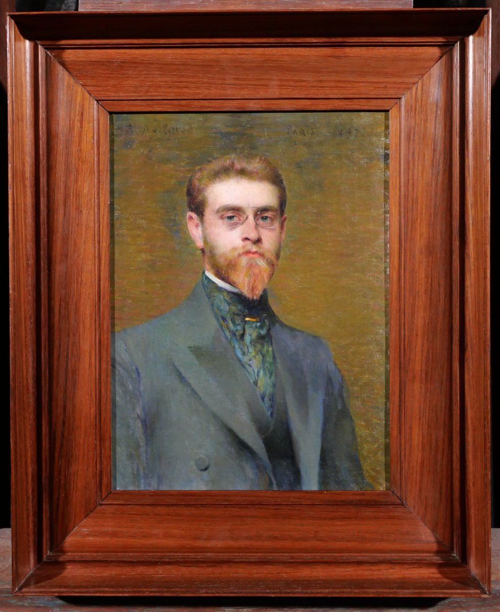 Alexis Axilette 1860-1931 Portrait Of A Bearded Man, Painting 1897 Impressionism-photo-2