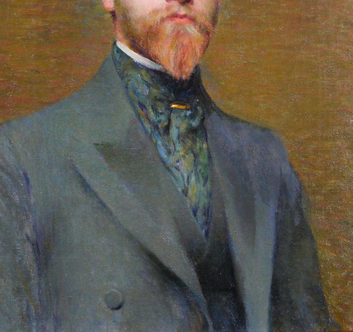 Alexis Axilette 1860-1931 Portrait Of A Bearded Man, Painting 1897 Impressionism-photo-4