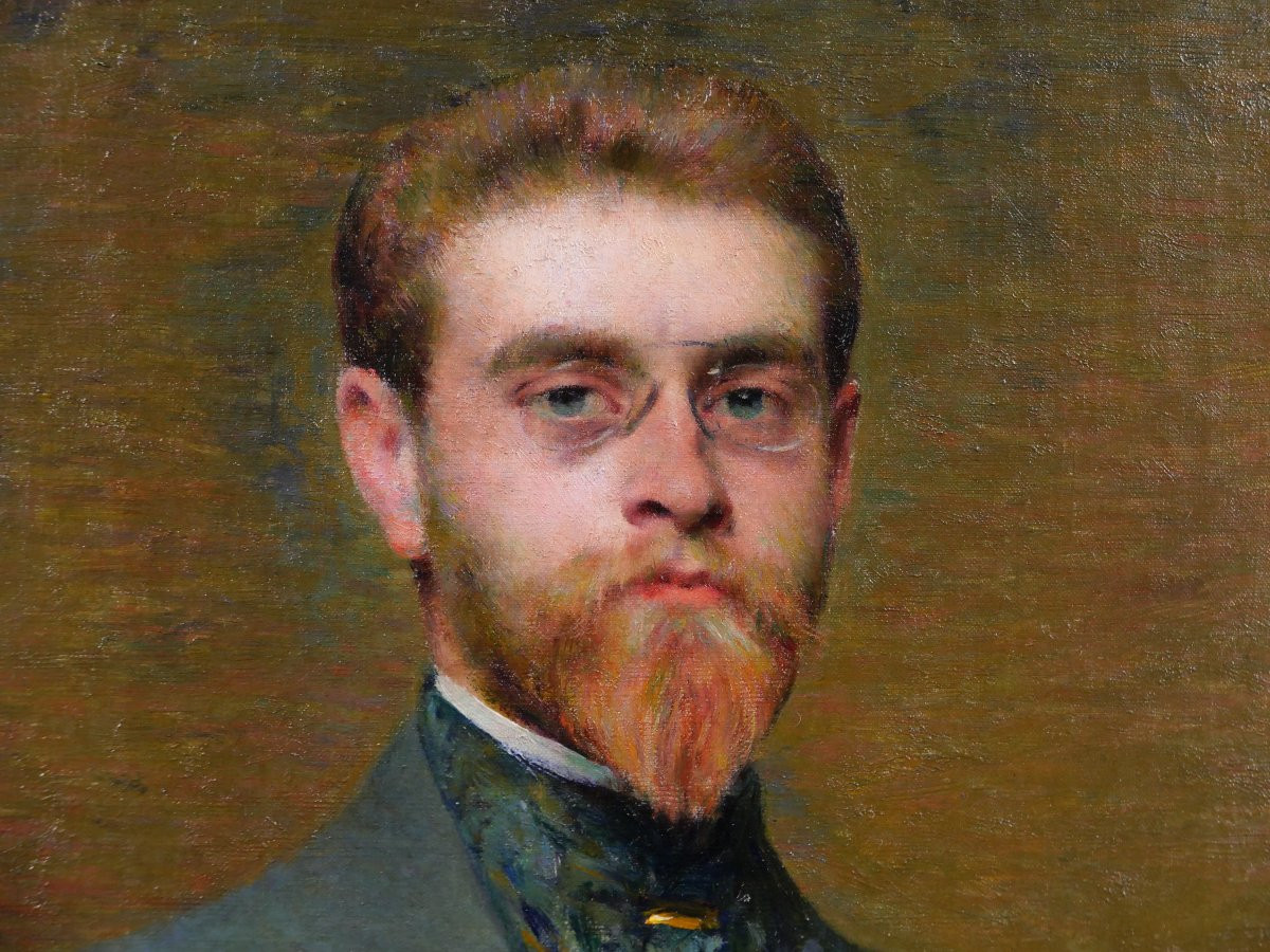 Alexis Axilette 1860-1931 Portrait Of A Bearded Man, Painting 1897 Impressionism-photo-1