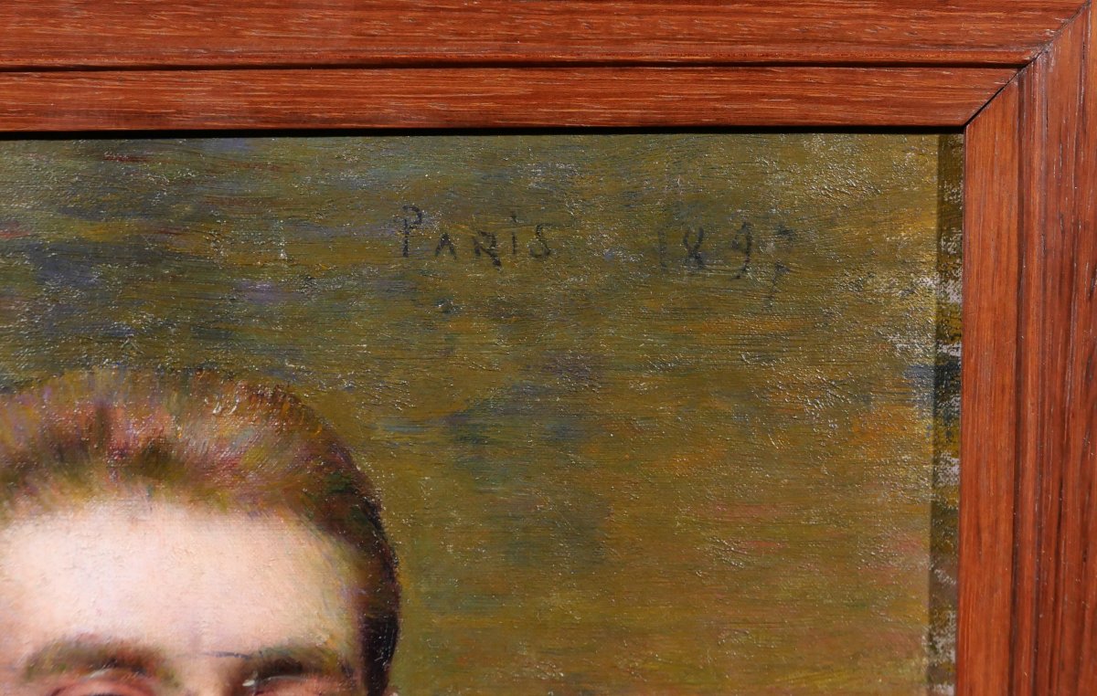 Alexis Axilette 1860-1931 Portrait Of A Bearded Man, Painting 1897 Impressionism-photo-2