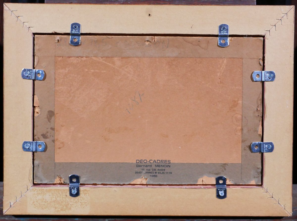 Antoine Gadan 1854-1934 Mountain Landscape With Stream, Painting, Alps Pyrenees-photo-5