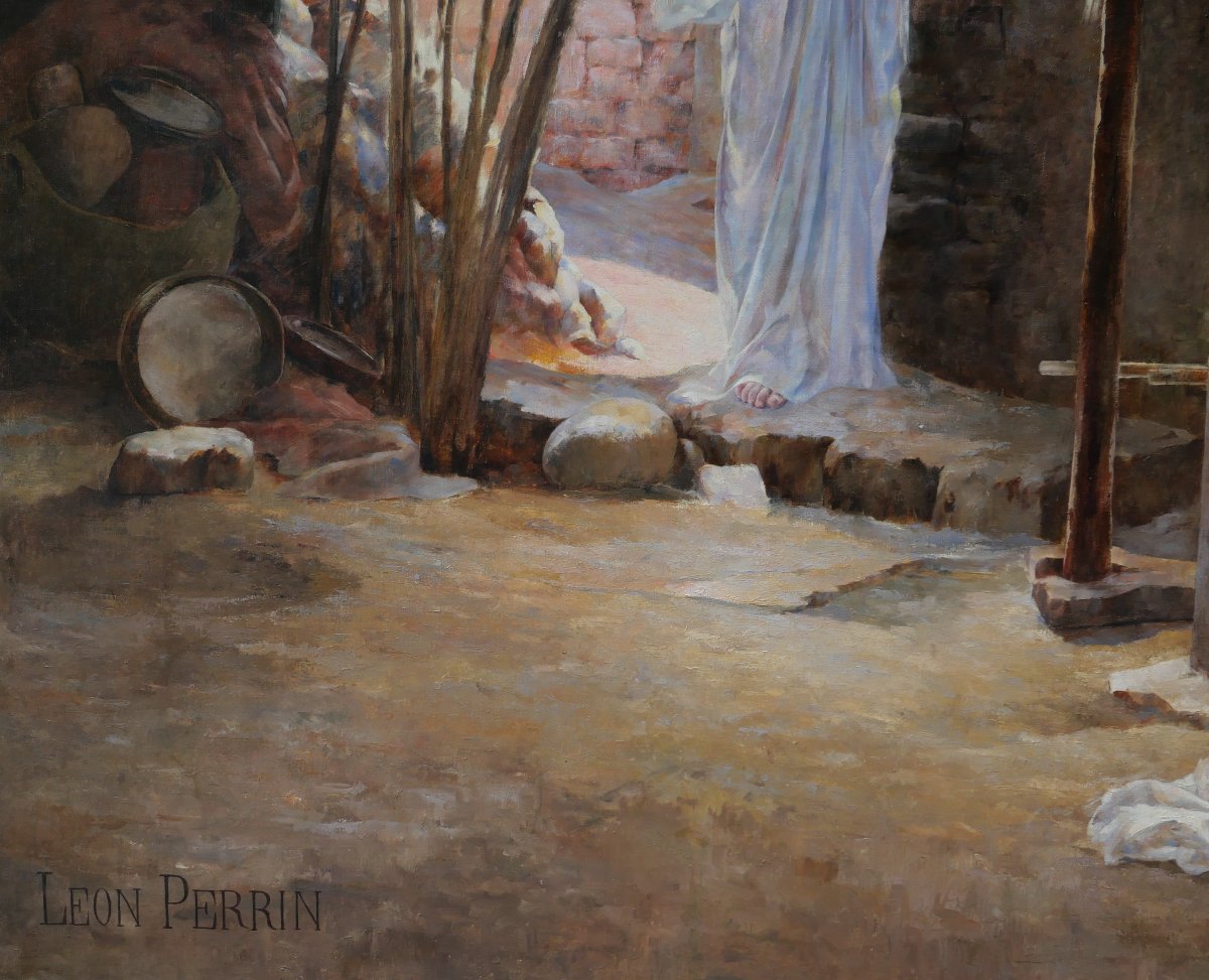 Léon Perrin 1860-1931 The Annunciation, Large Painting Salon 1891 Religious Virgin Church Chapel-photo-5