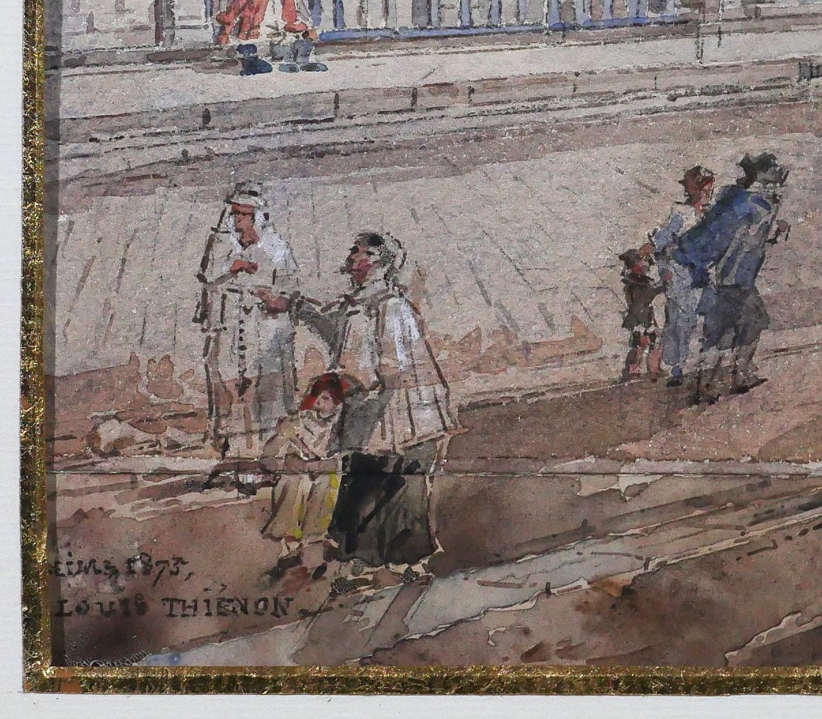 Louis-Désiré Thiénon 1812-1889 Reims, la cathédrale, paysage, dessin, 1875 tableau romantisme-photo-5