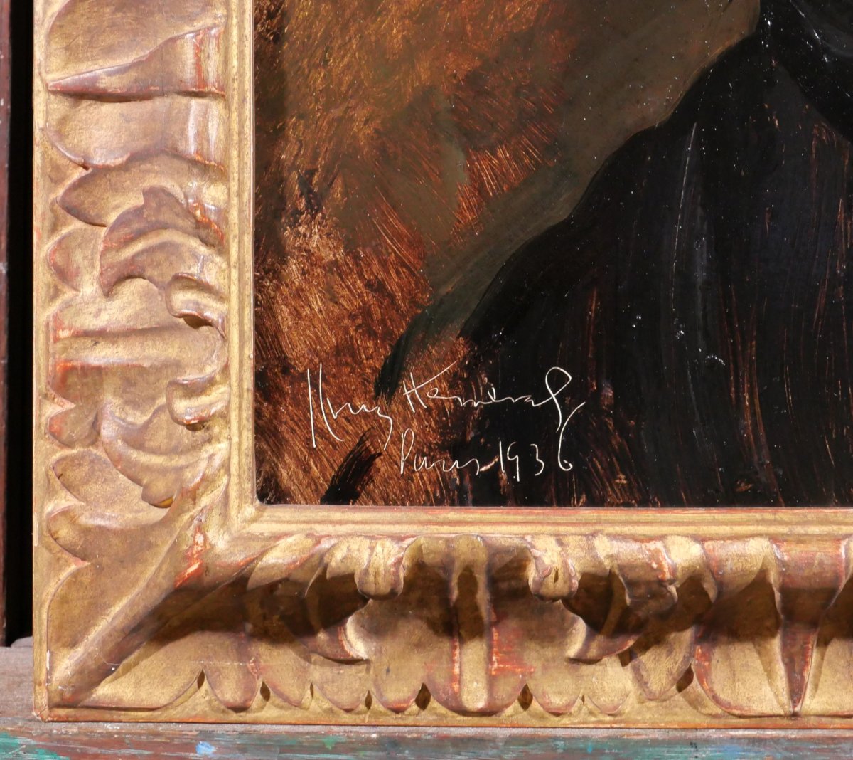 José Cruz Herrera 1890-1972 Portrait Of A Woman, Painting, Oribida Nahon, 1936, Art Deco-photo-2