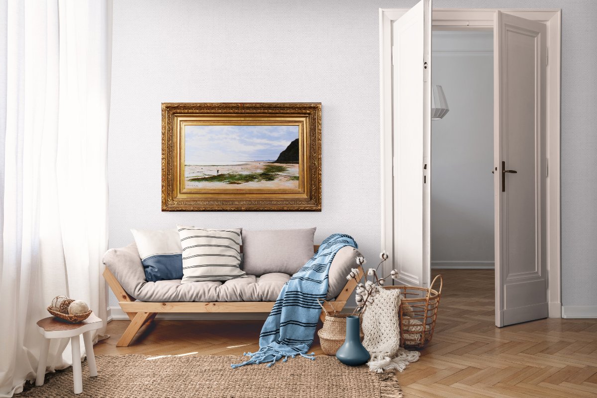 Olivier Cheron 1854-1935 Arromanches, Landscape, Morning Effect, Painting, Salon 1887, Normandy-photo-3