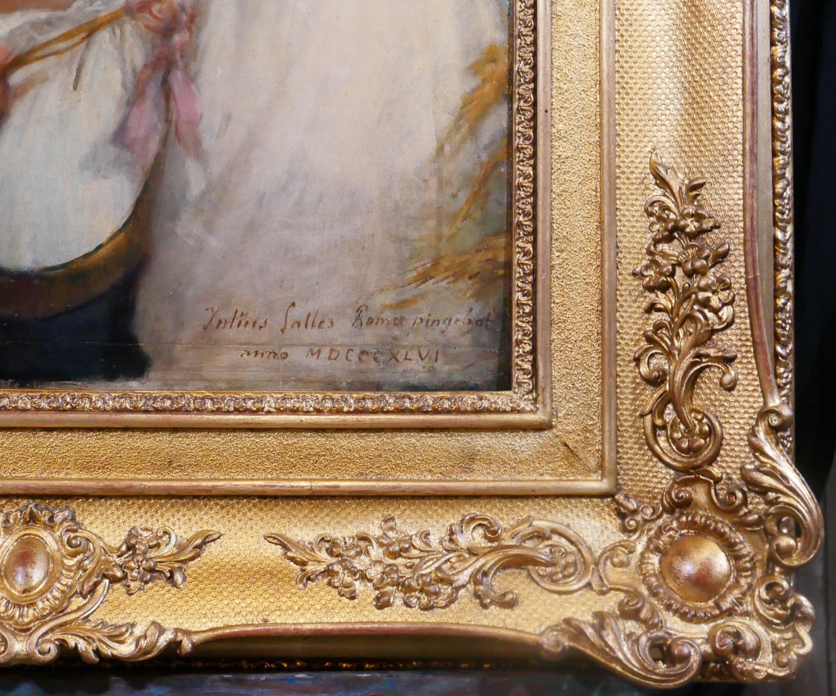 Jules Salles 1814-1900 The Beautiful Italian Woman, Portrait Of A Woman, Painting, Italy, 1846 Romanticism-photo-5