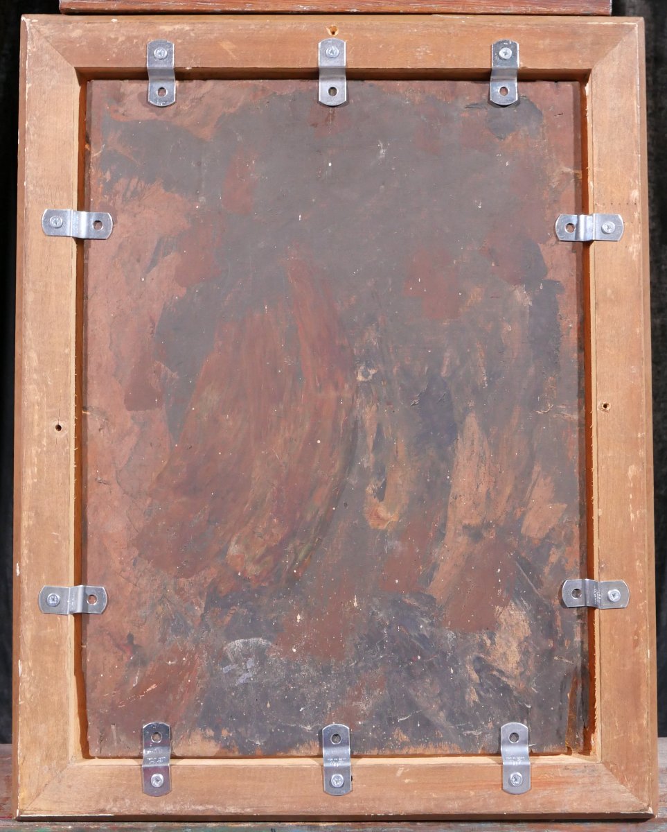 Gabriel Deneux 1856-1943 Landscape Of A Street And A Church, Painting Circa 1900, Impressionism-photo-5