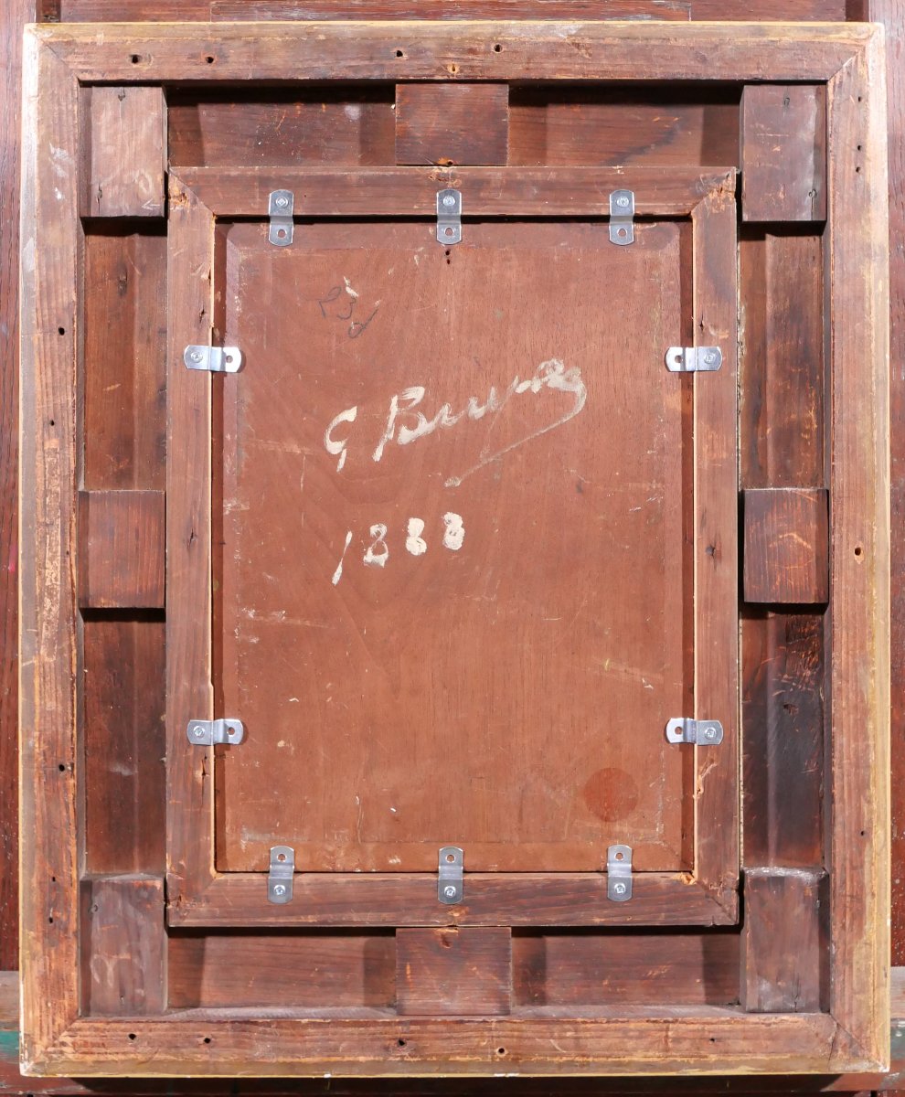 Georges BUYSSE 1864-1916 Moulin en Belgique, tableau, 1888 impressionnisme Art Nouveau paysage-photo-5