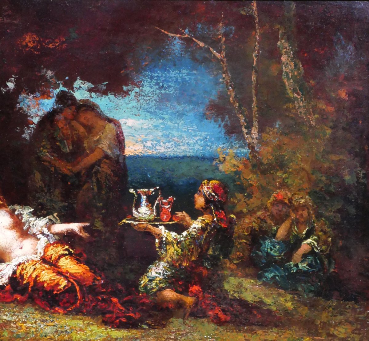 Frédéric Borgella 1833-1901 The Harem's Favorite, Woman, Painting, Orientalism, Circa 1880-photo-2