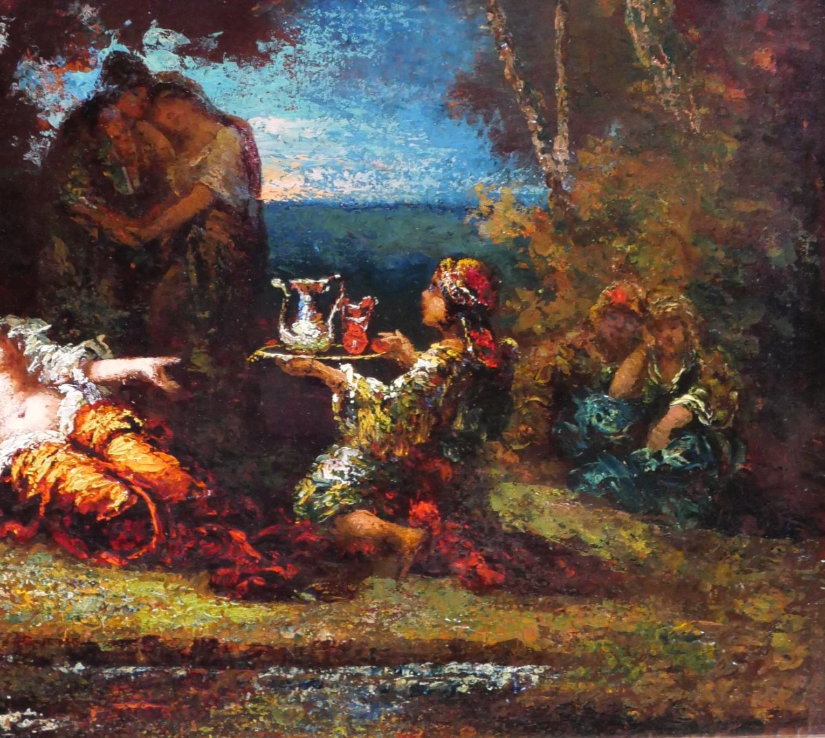 Frédéric Borgella 1833-1901 The Harem's Favorite, Woman, Painting, Orientalism, Circa 1880-photo-3