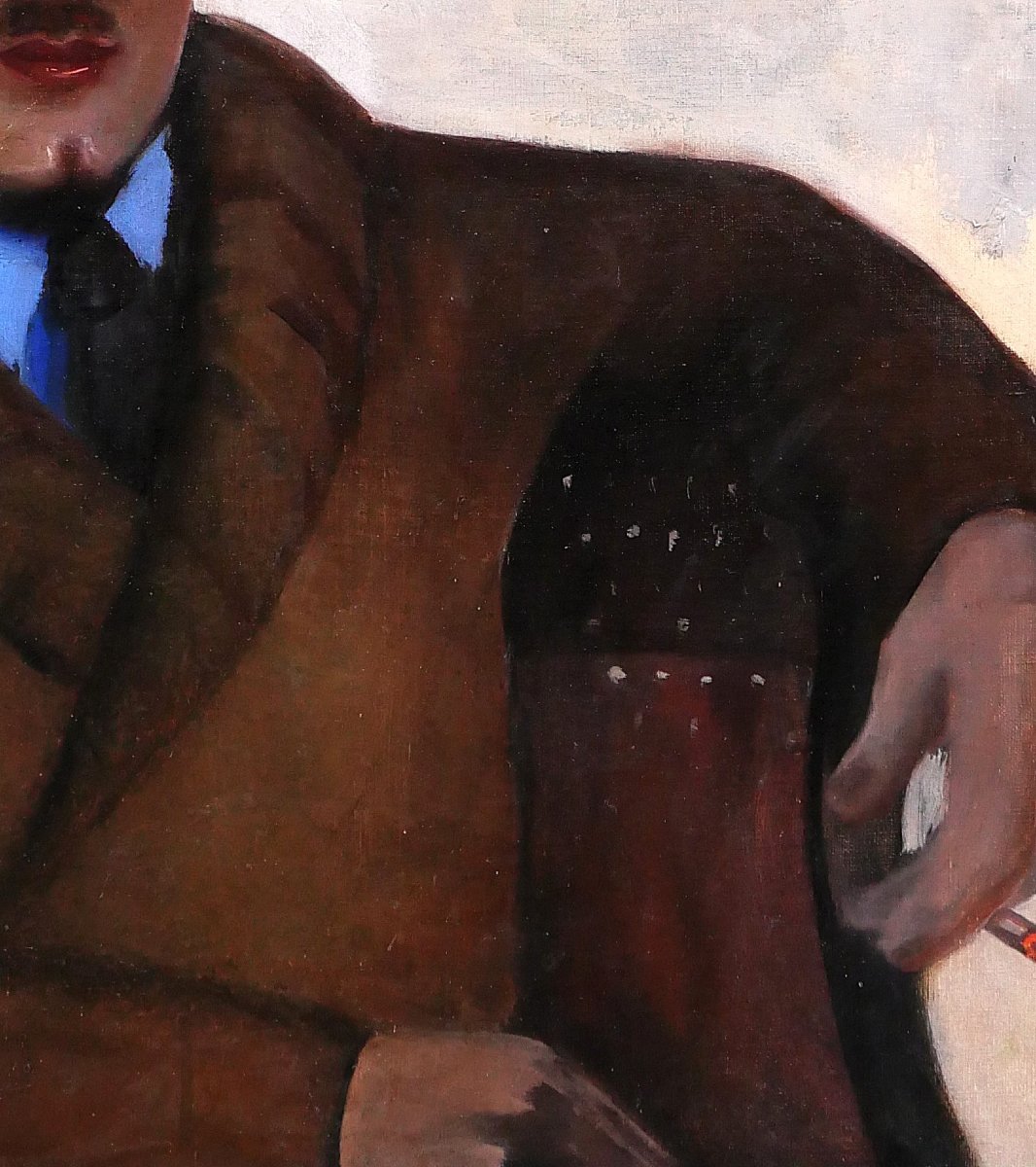 Margit de Corini 1897-1982 Portrait d'homme à Paris, 1935, tableau, Art Deco Montparnasse-photo-3