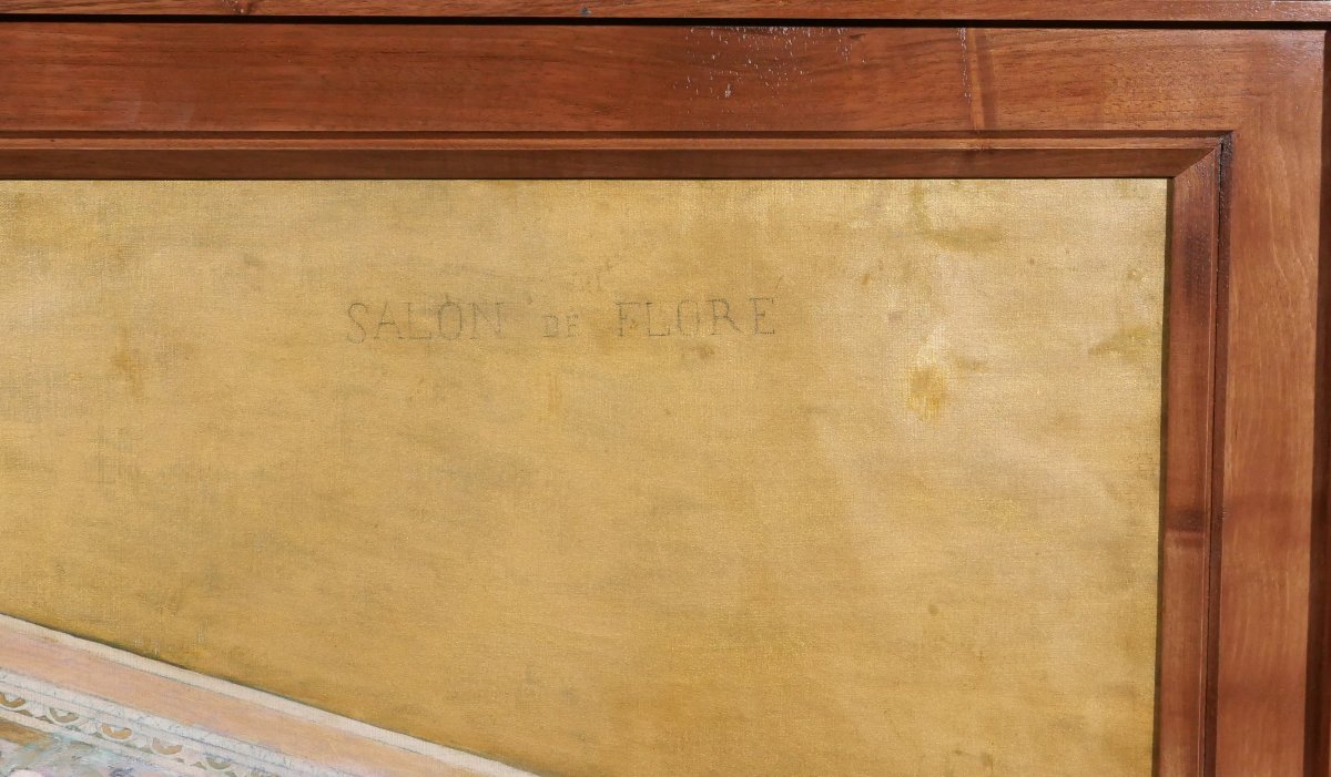 Ecole française vers 1890-1900, Etude de plafond pour le Salon de Flore, tableau décoration-photo-5