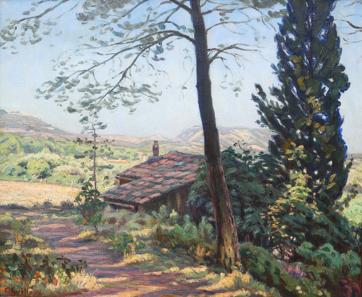 Charles Guilloux 1866-1946 Landscape Of Provence, Painting, Circa 1910-15 Impressionism