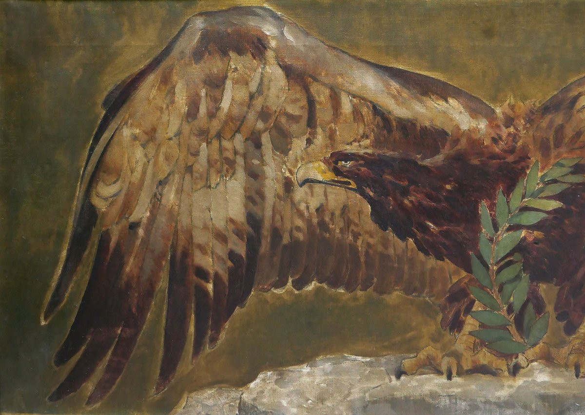 Henri Deluermoz 1876-1943 Imperial Eagle, Painting, 1909, Empire, Napoleon, Animals, Bird-photo-3