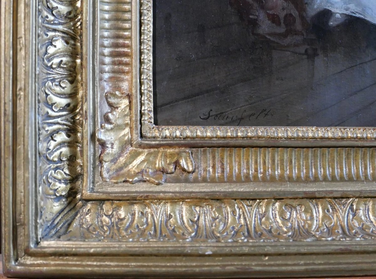 Léonard Saurfelt 1823-1899 Portrait Of A Woman, Painting, Circa 1870-photo-1