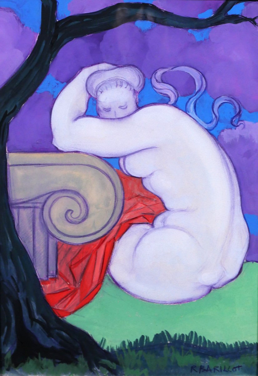 Robert Barillot 1921-2001 Nude Woman, Drawing 1940-50 Valenciennes Painting Sculpture Architecture