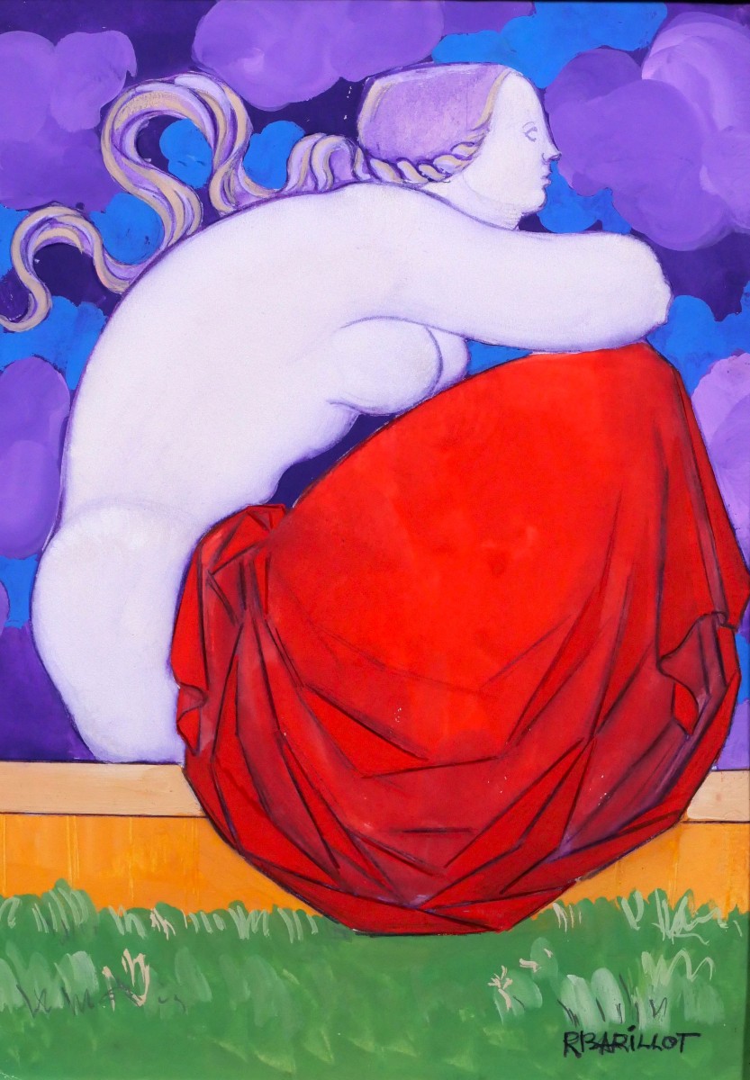 Robert Barillot 1921-2001 Nude Woman, Drawing, 1940-50 Valenciennes Nord Painting Sculpture