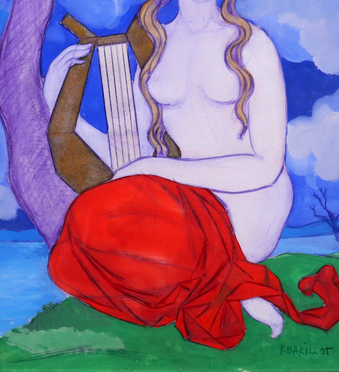 Robert Barillot 1921-2001 Nude Woman, Drawing 1940-50 Valenciennes Nord Painting Sculpture Music-photo-4