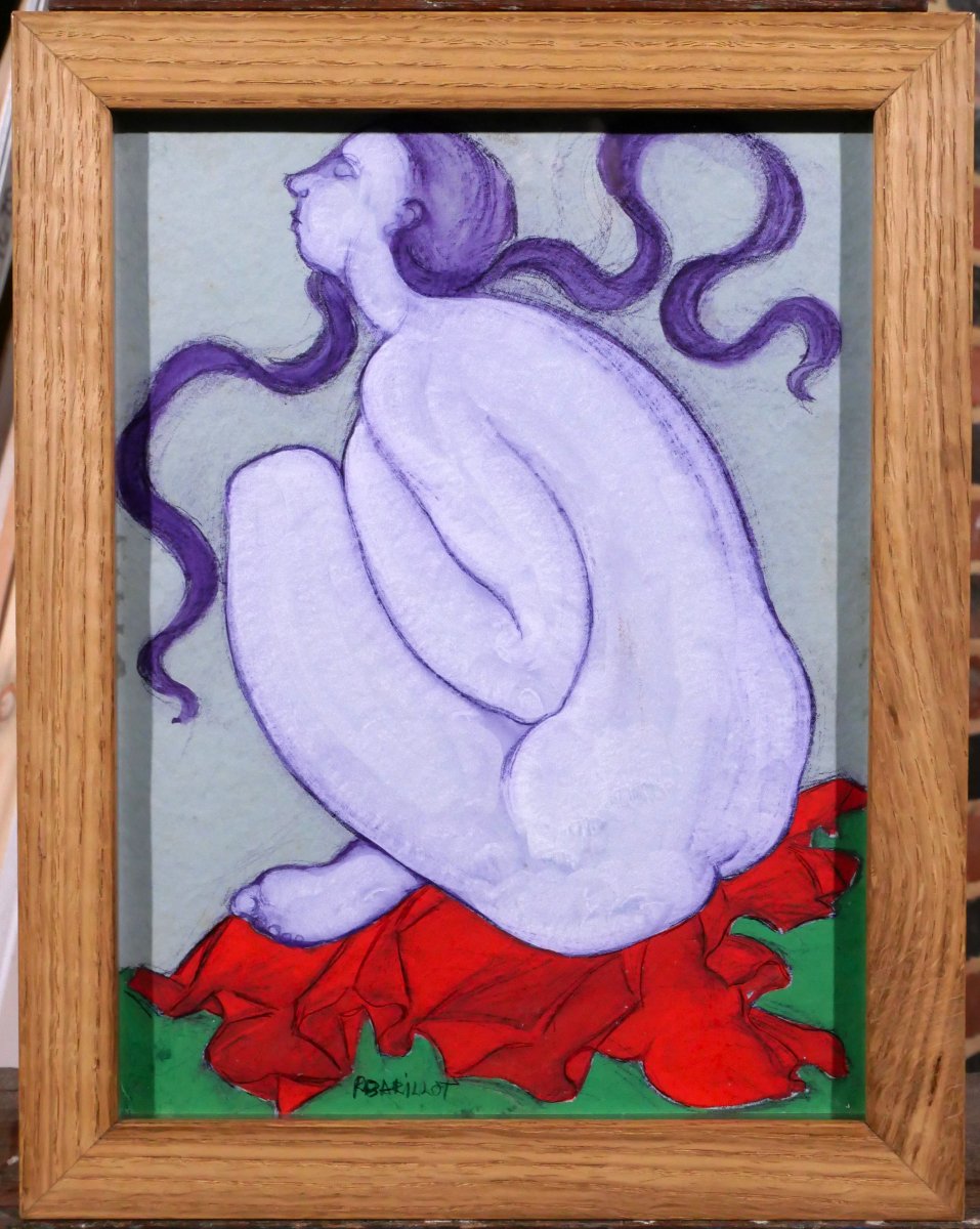 Robert Barillot 1921-2001 Nude Woman, Drawing, 1940-50 Valenciennes Nord Painting Sculpture Nabis-photo-2