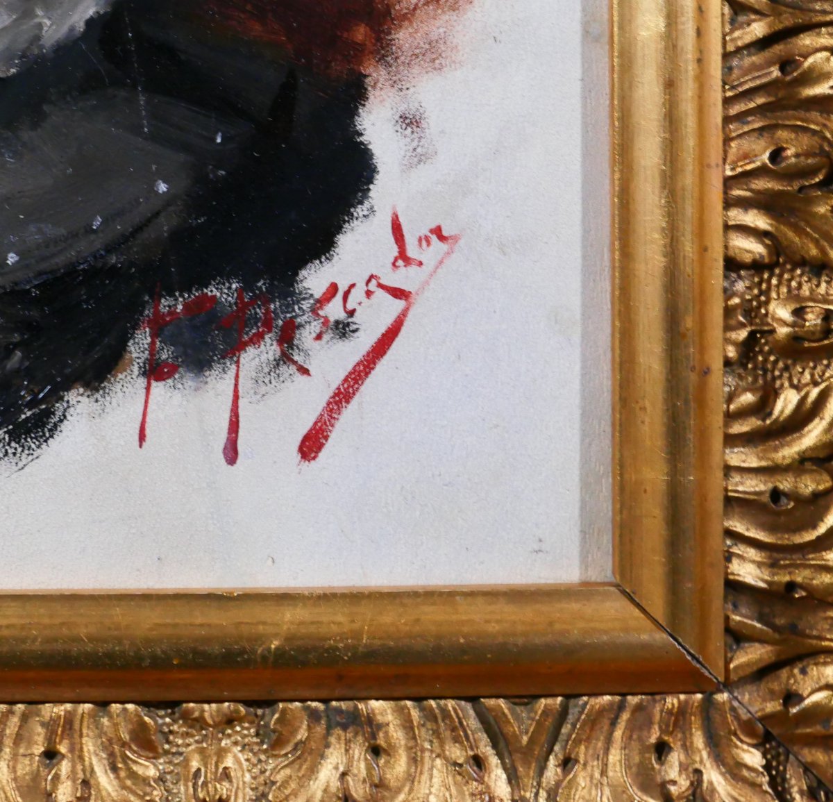 José Sanchez Pescador 1839-1887 Portrait Of A Man, Painting Spain Romanticism Don Quixote-photo-4