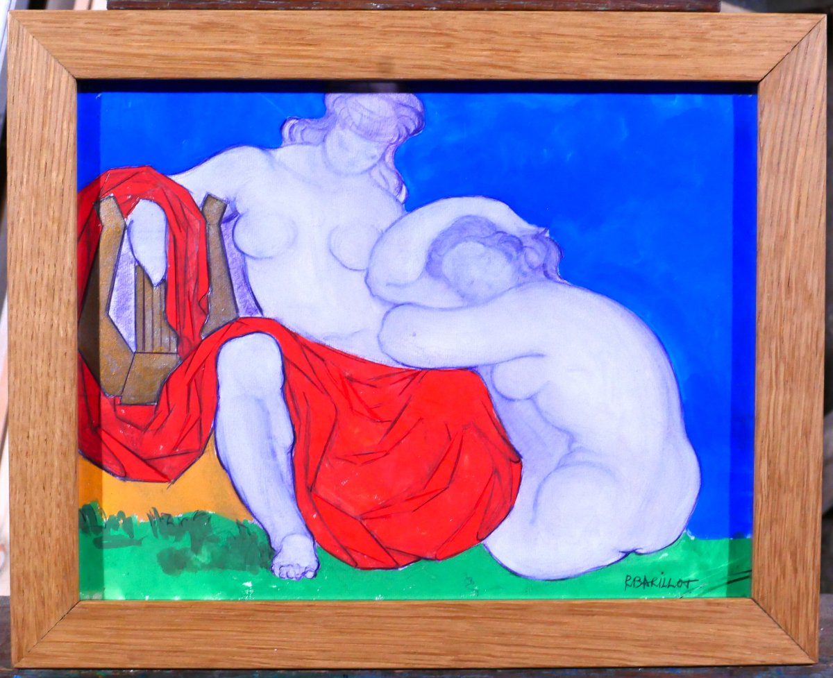 Robert Barillot 1921-2001 Nude Woman, Drawing, Circa 1940-50 Valenciennes Nord Painting Sculpture -photo-2