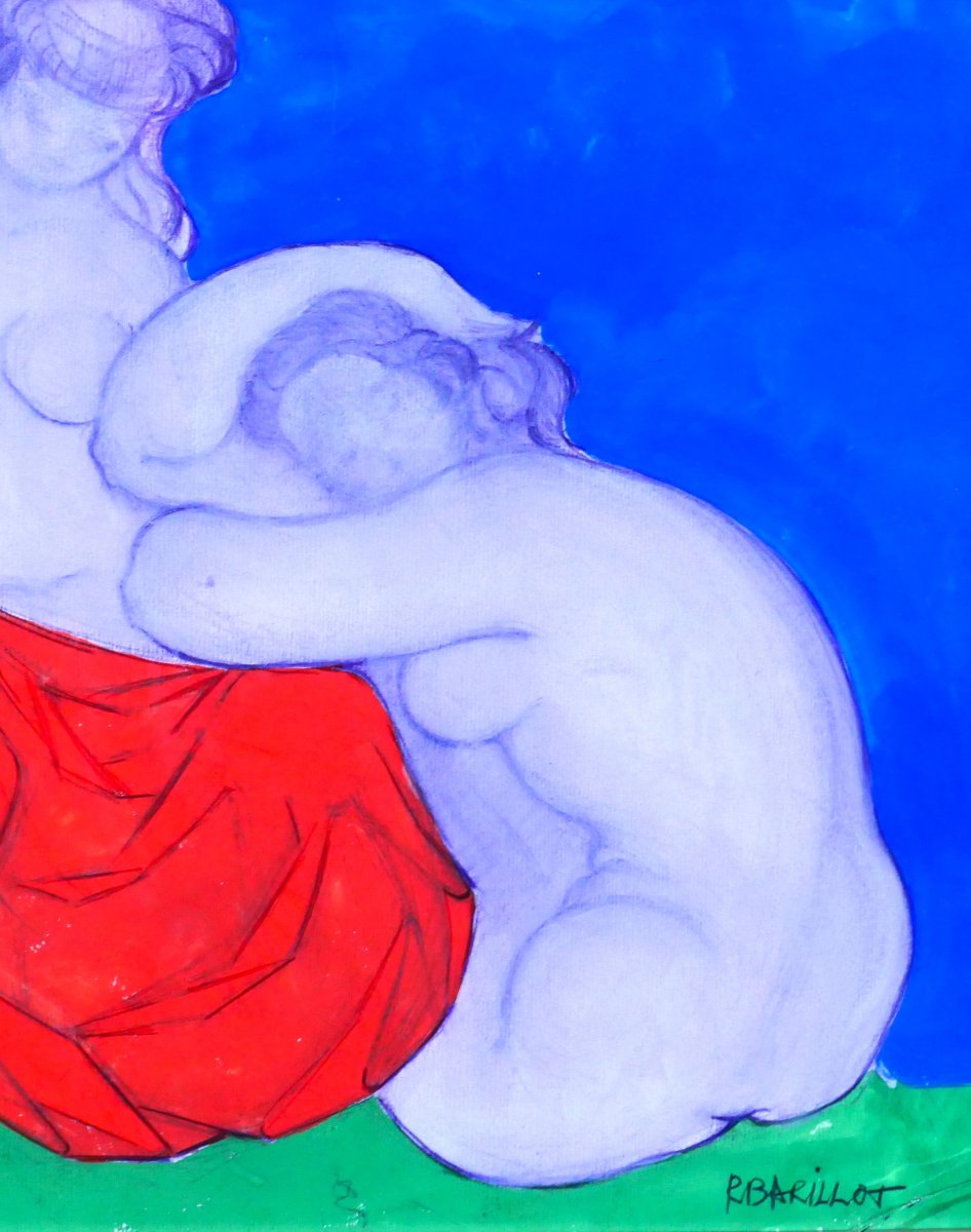 Robert Barillot 1921-2001 Nude Woman, Drawing, Circa 1940-50 Valenciennes Nord Painting Sculpture -photo-4