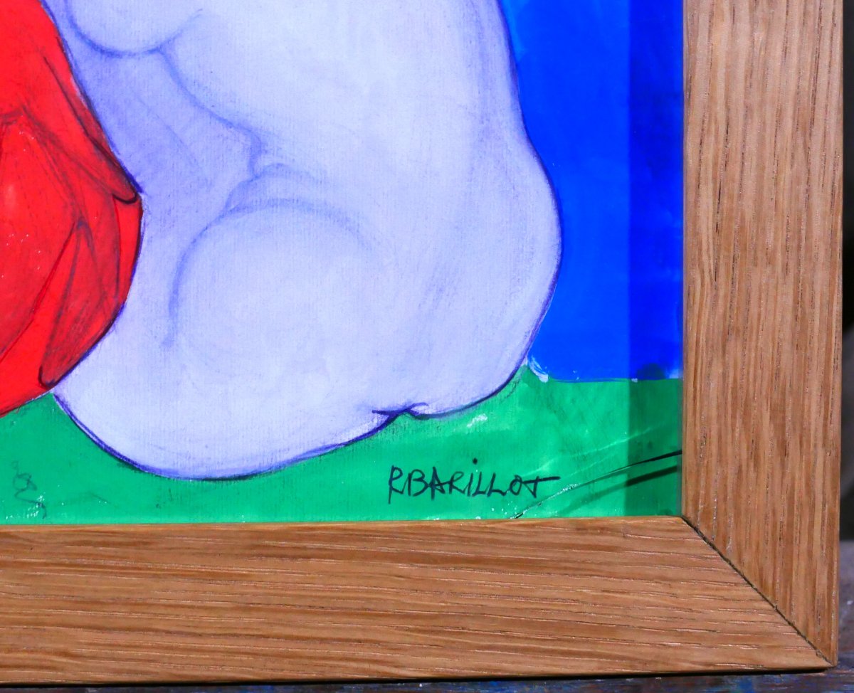 Robert Barillot 1921-2001 Nude Woman, Drawing, Circa 1940-50 Valenciennes Nord Painting Sculpture -photo-1