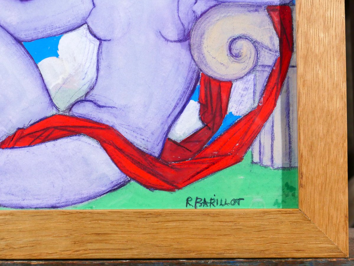 Robert Barillot 1921-2001 Nude Woman, Drawing, Circa 1940-50 Valenciennes Nord Painting Sculpture -photo-1