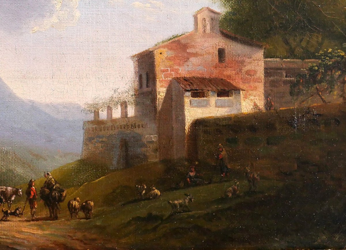 Louis-Auguste LAPITO 1803-1874 Paysage d'Italie, tableau vers 1825-30 romantisme Bertin-photo-3