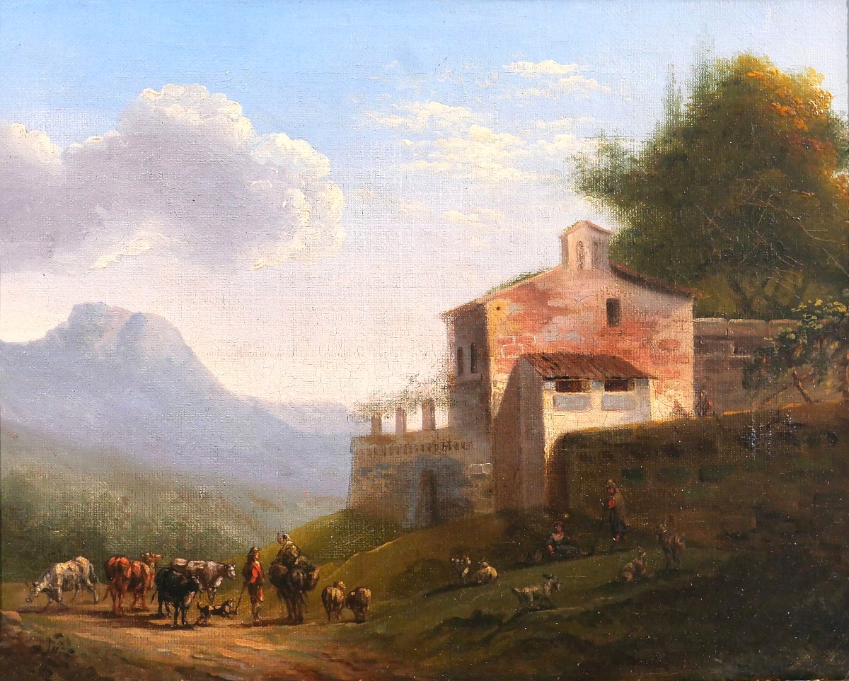 Louis-Auguste LAPITO 1803-1874 Paysage d'Italie, tableau vers 1825-30 romantisme Bertin