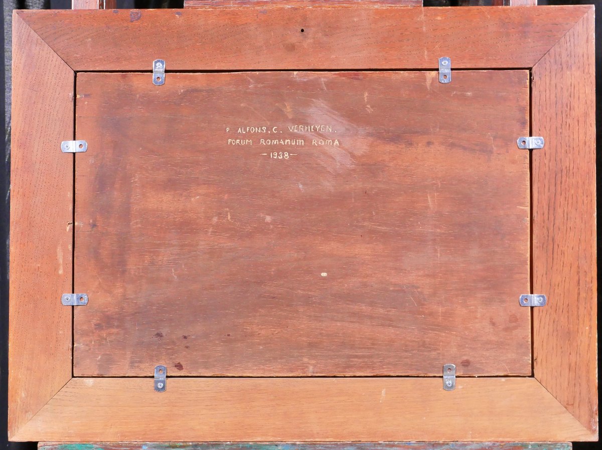 Alfons VERHEYEN 1903-1990 Rome, paysage du forum, tableau 1938 Italie Colisée-photo-6