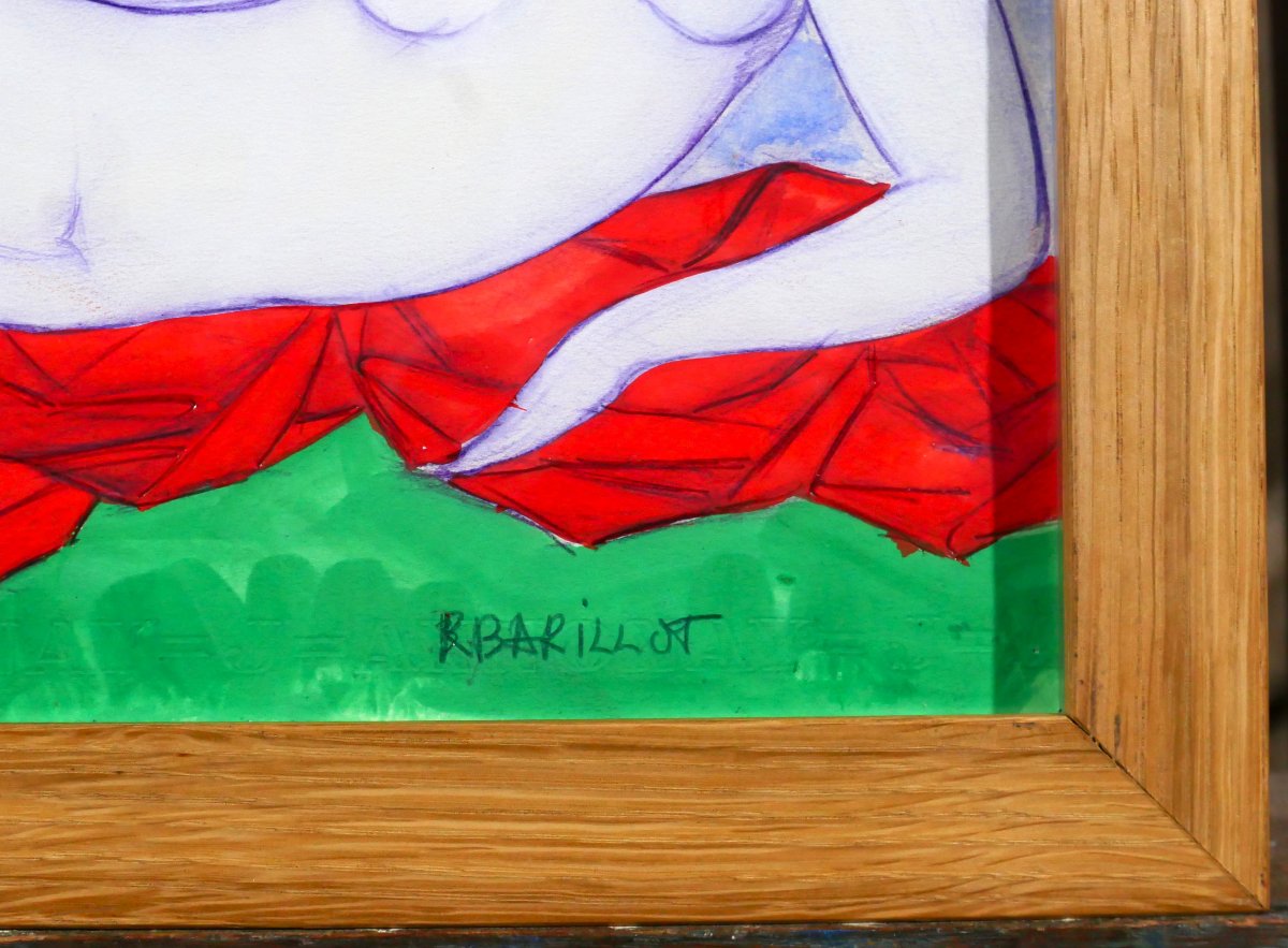 Robert Barillot 1921-2001 Nude Woman, Drawing, Circa 1940-50 Valenciennes Nord Painting Sculpture -photo-1