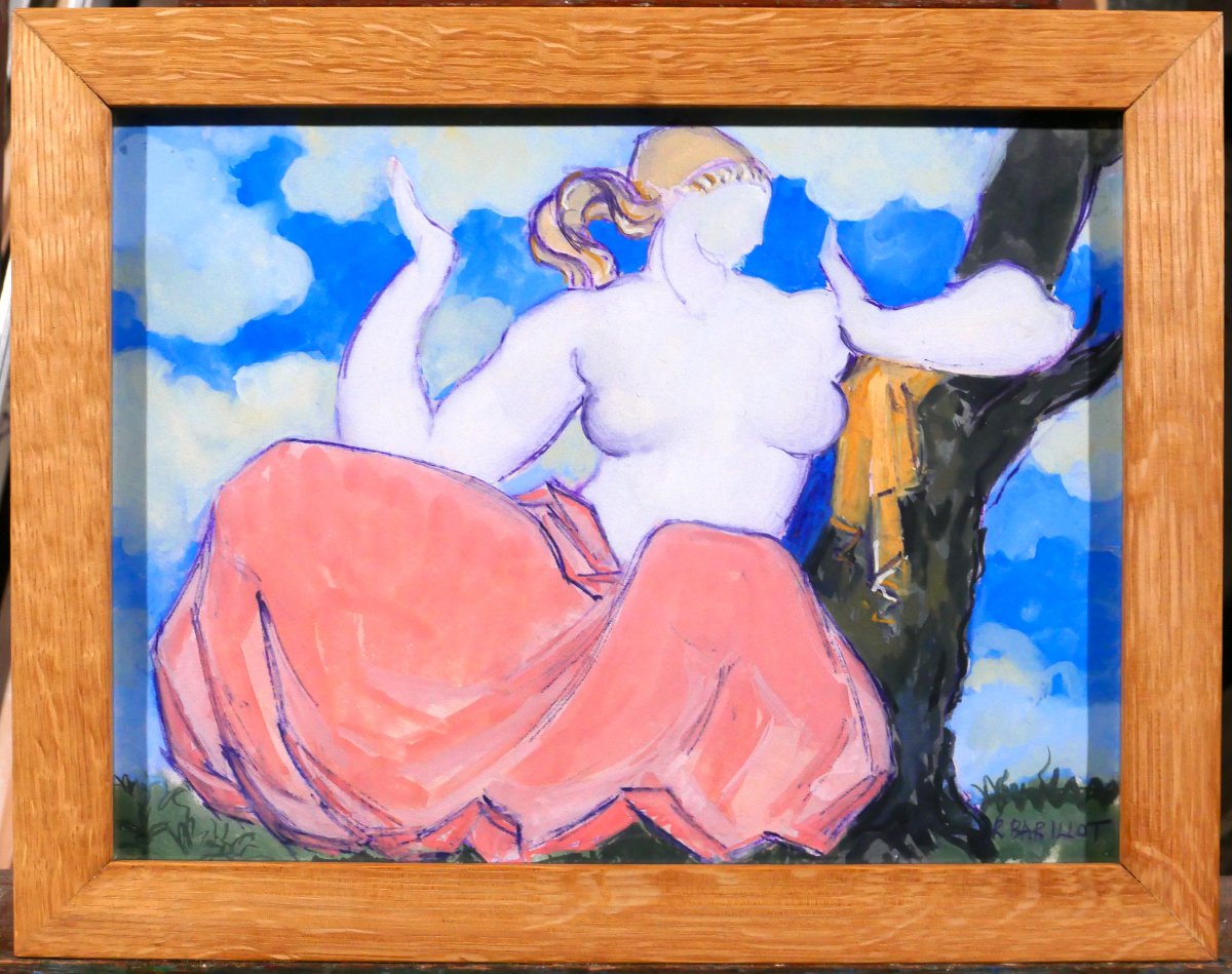 Robert Barillot 1921-2001 Nude Woman, Drawing, Circa 1940-50 Valenciennes Nord Painting Sculpture-photo-2