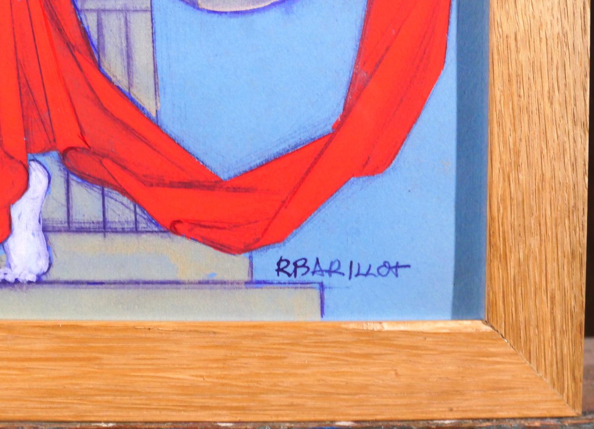 Robert Barillot 1921-2001 Nude Woman, Drawing, 1940-50 Valenciennes Nord Painting Architecture-photo-1