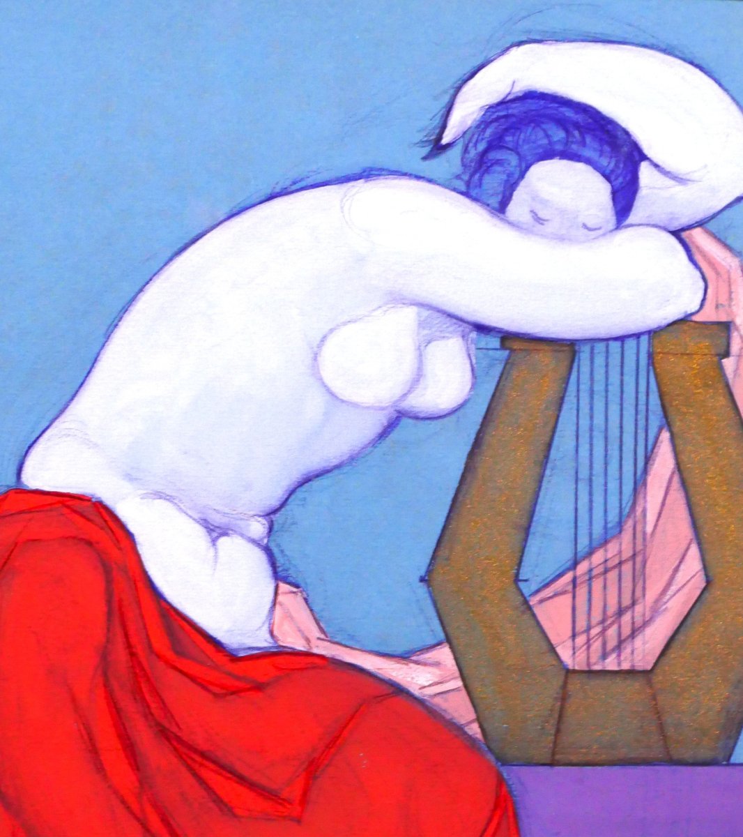 Robert BARILLOT 1921-2001 Femme nue, dessin, vers 1940-50 Valenciennes Nord tableau musique-photo-3