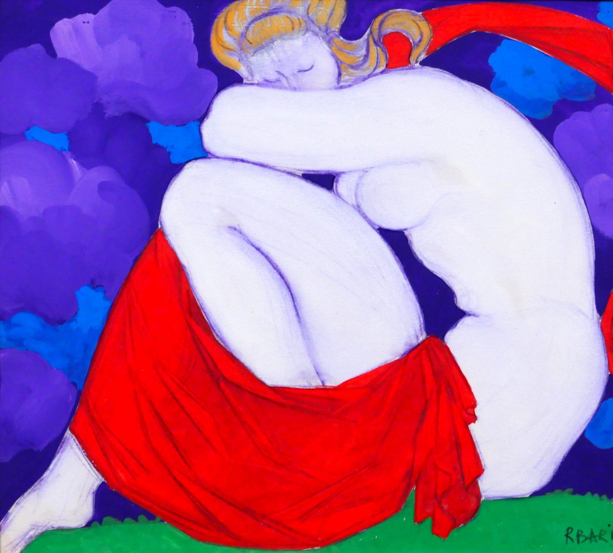 Robert BARILLOT 1921-2001 Femme nue, dessin, vers 1940-50 Valenciennes Nord tableau sculpture-photo-3