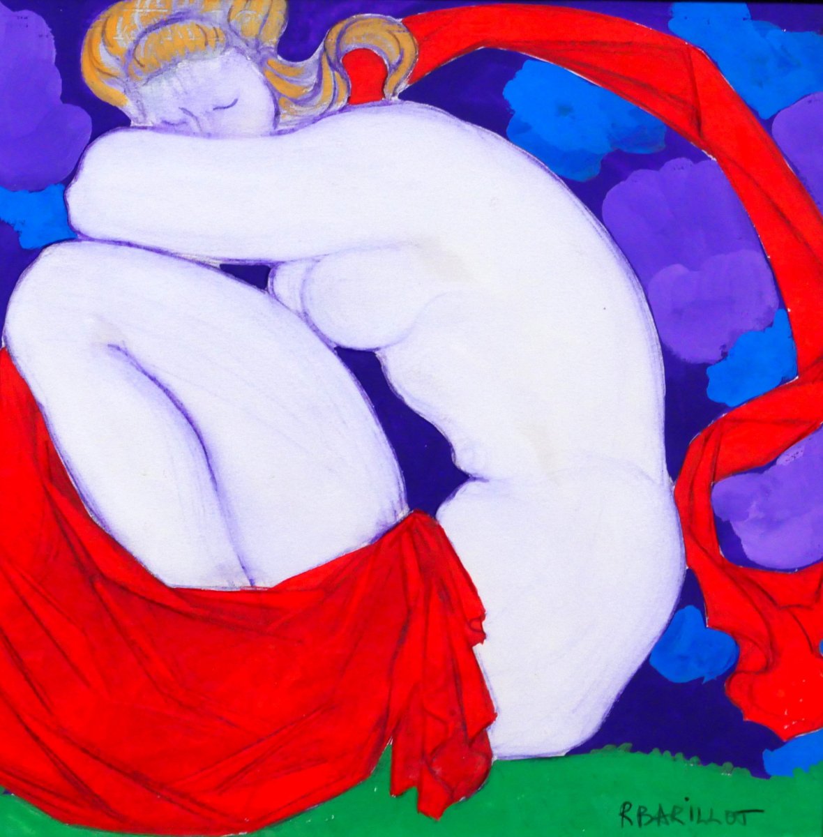 Robert BARILLOT 1921-2001 Femme nue, dessin, vers 1940-50 Valenciennes Nord tableau sculpture-photo-4