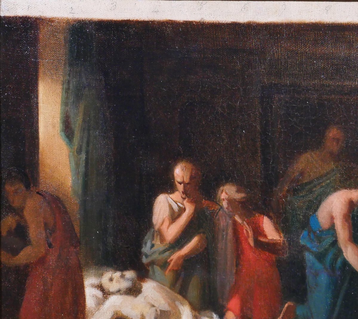 Edouard SAIN 1830-1910 Scène antique, tableau, vers 1850, esquisse, romantisme Antiquité Rome-photo-1