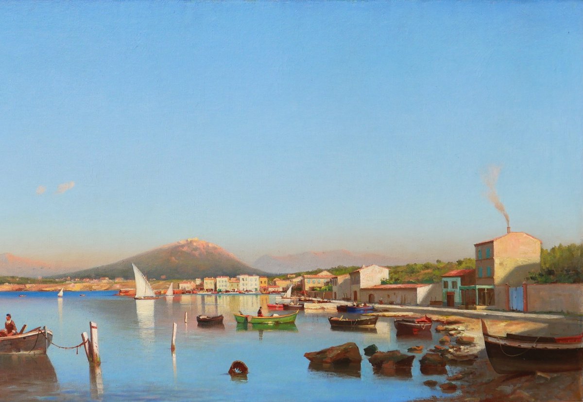 François Gautier 1842-1917 Six-Fours-les-plages, paysage, tableau, vers 1890-1900 Toulon-photo-1