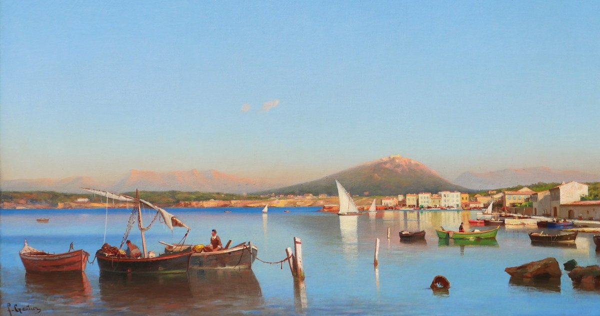François Gautier 1842-1917 Six-Fours-les-plages, paysage, tableau, vers 1890-1900 Toulon-photo-5