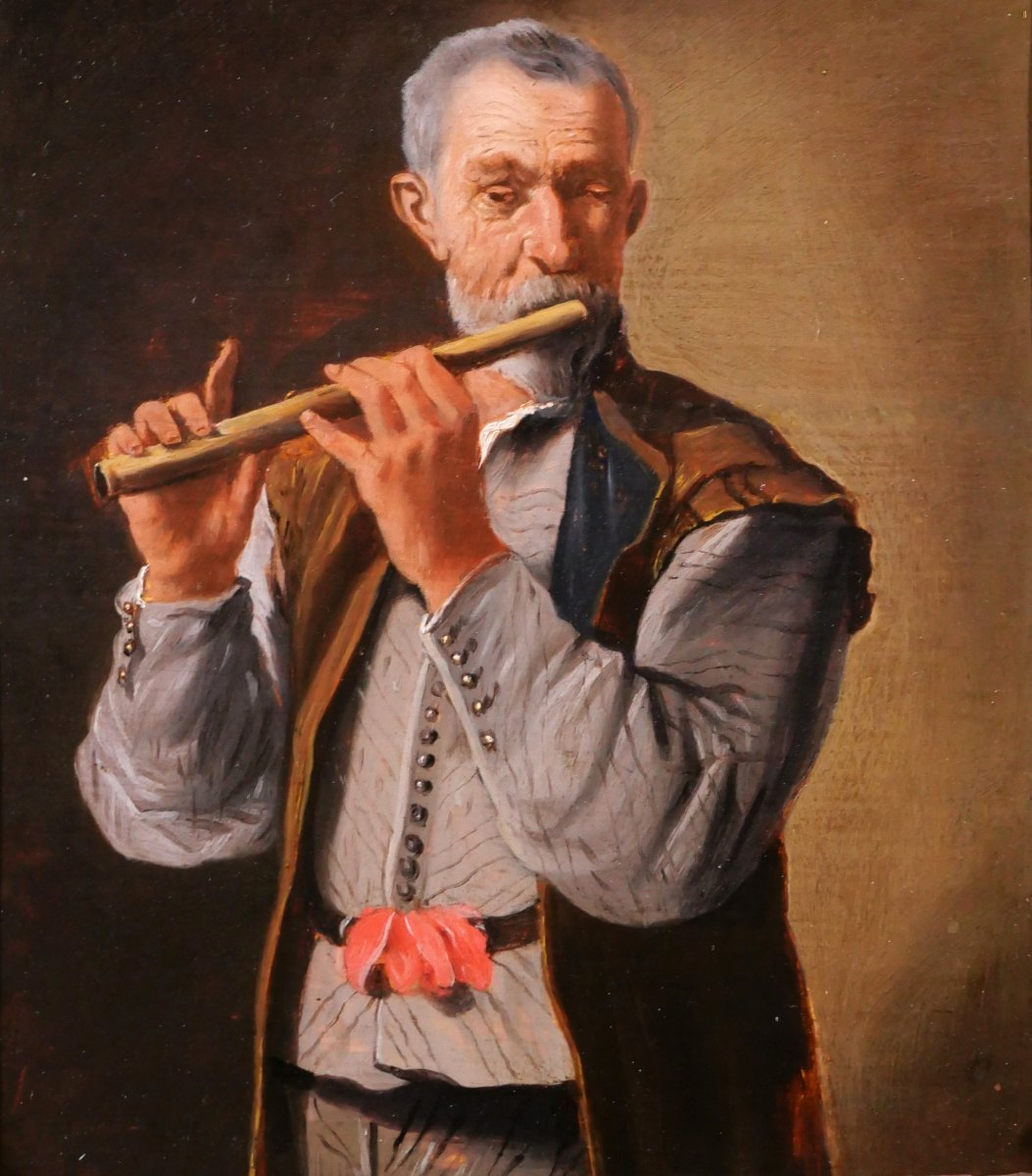 David Teniers The Younger (circle Of) 1610-1690 The Flute Player, Painting, 17th Century, Music-photo-4