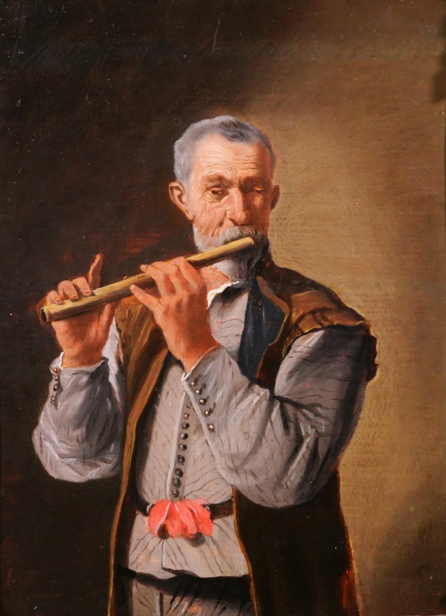 David Teniers The Younger (circle Of) 1610-1690 The Flute Player, Painting, 17th Century, Music