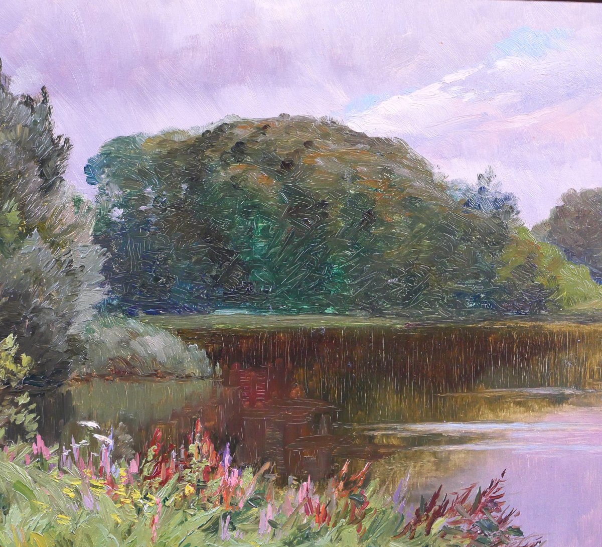 Ernest Couronneau, Triel-sur-Seine, 1890-1900 paysage aux arbres, Seine, impressionnisme-photo-4