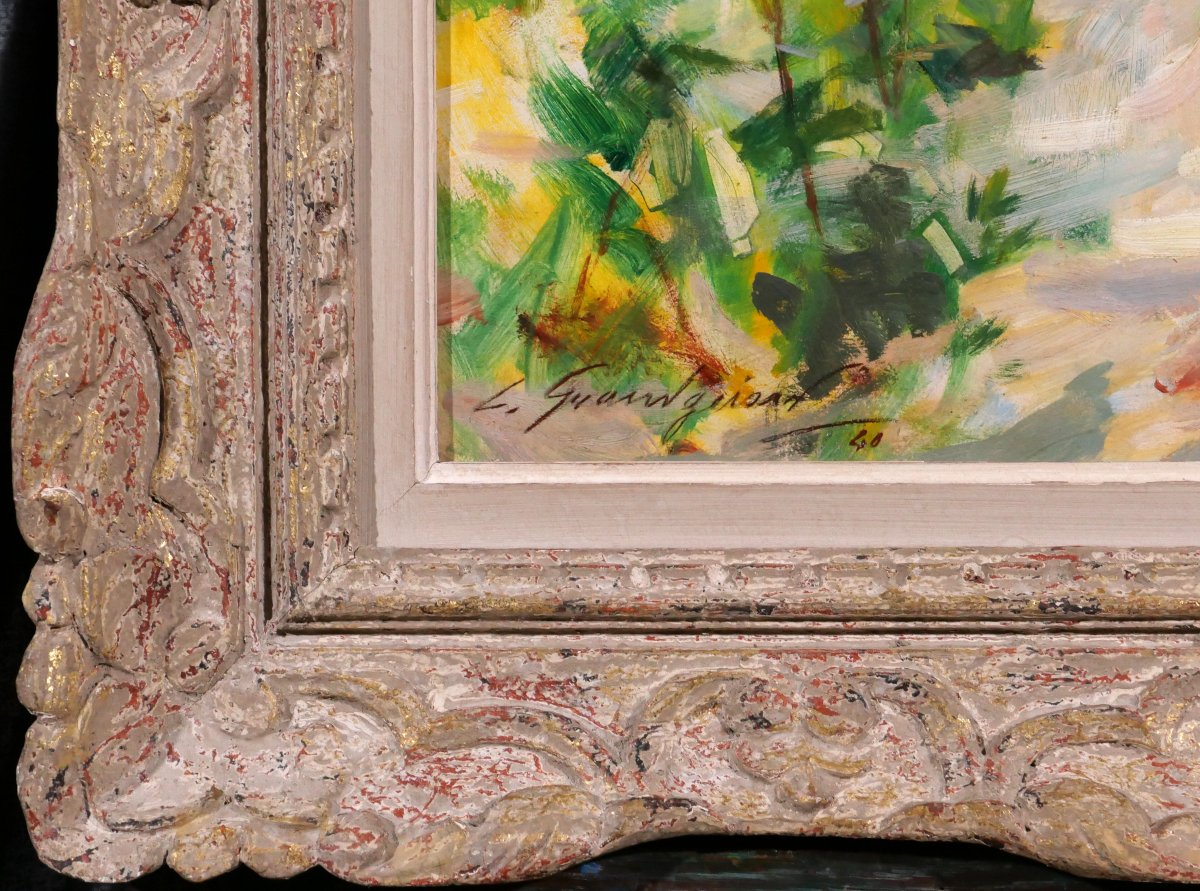 Lucien Grandgérard 1880-1970 Nude Oman In The Garden, Painting 1940, Post-impressionist Academy-photo-5