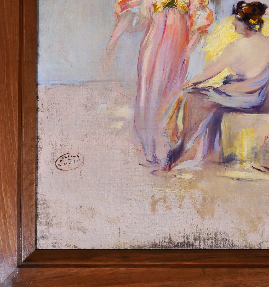 Raymond Allègre 1857-1933 Venice, Women In Front Of A Palace, Painting, Circa 1900, Italy-photo-6