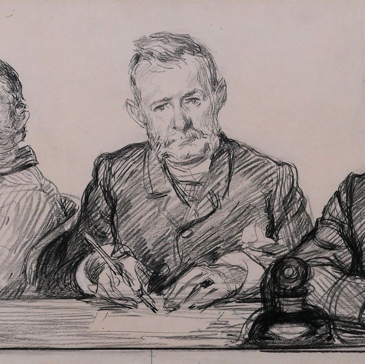 Paul Renouard 1845-1924 Portraits Of Men, United States Congress In Washington, Drawing And Painting-photo-2