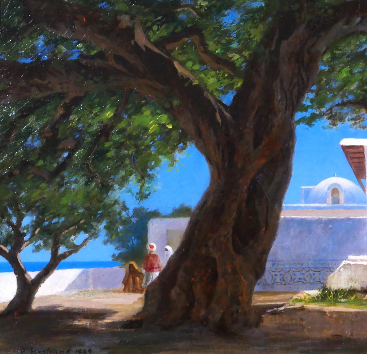 Emile-pierre Bertrand, Orientalist Landscape With Tree, Painting, 1889 Tunisia Morocco Algeria-photo-3