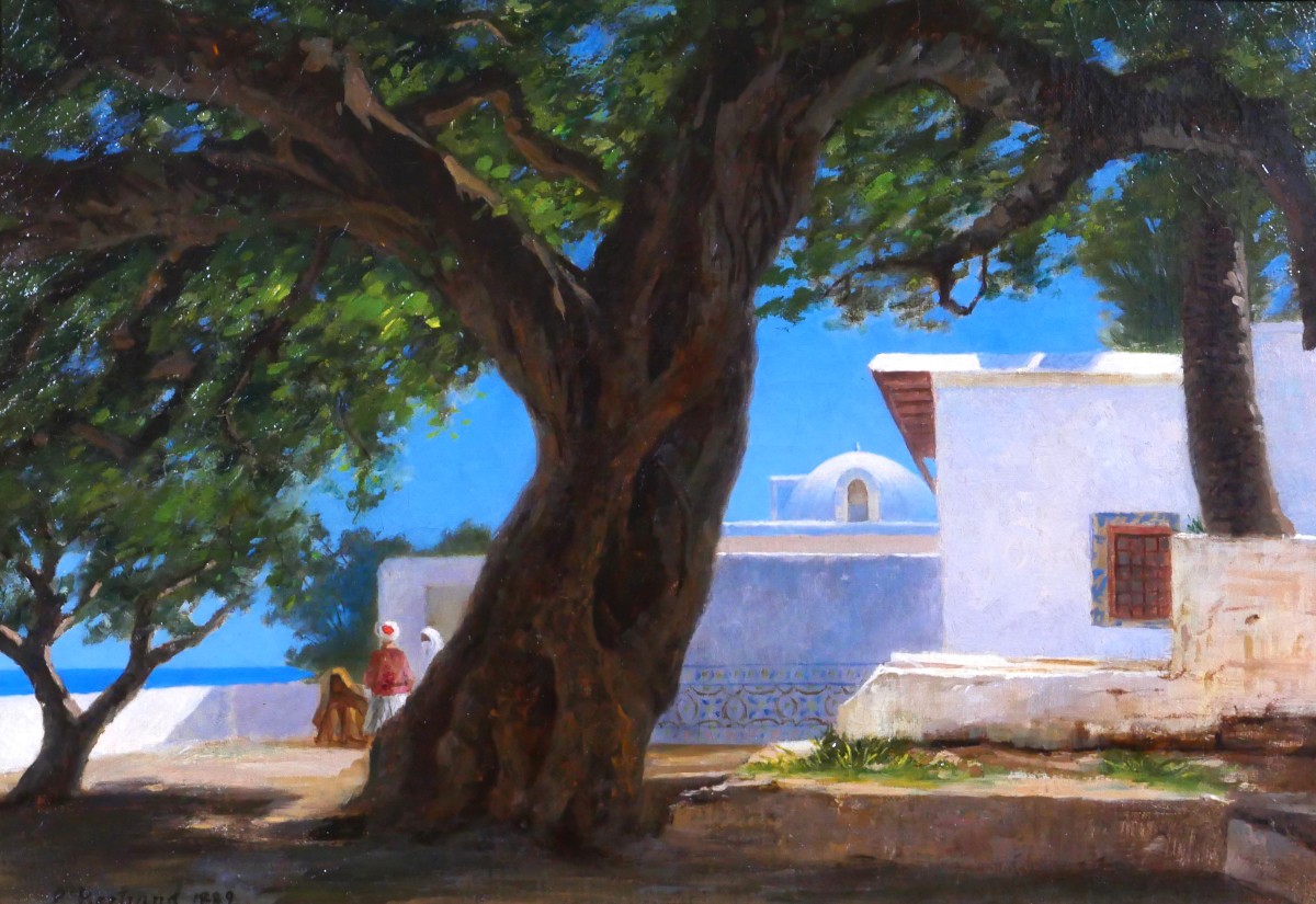 Emile-pierre Bertrand, Orientalist Landscape With Tree, Painting, 1889 Tunisia Morocco Algeria