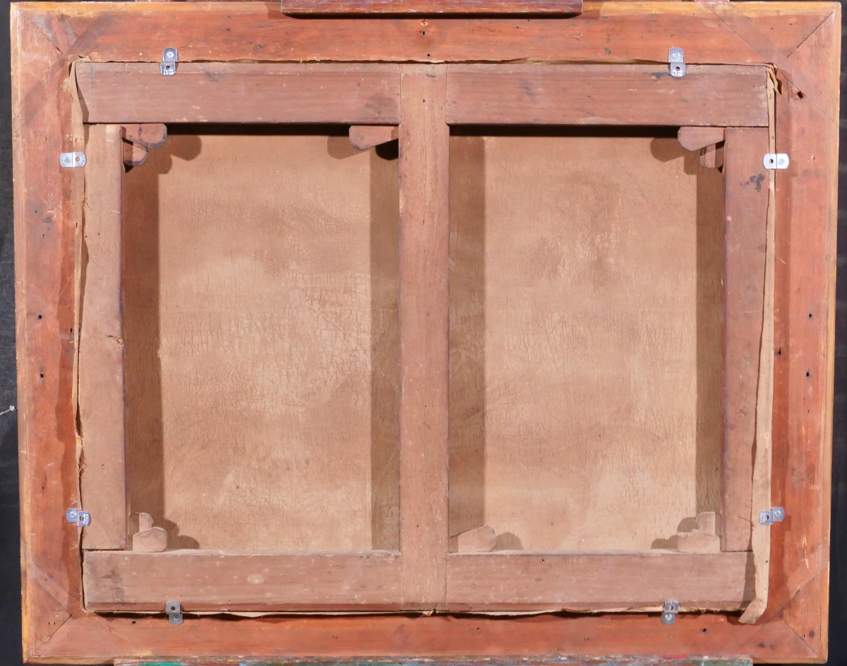 Louis TOURNIER 1830-1911 Jeune femme au chien et aux fleurs, tableau 1885 Gers-photo-4